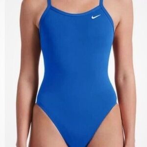 Nike‎ Swimsuit Women’s Size 36/10 Hydrastrong Cut Out  Back One-Piece Royal Blue